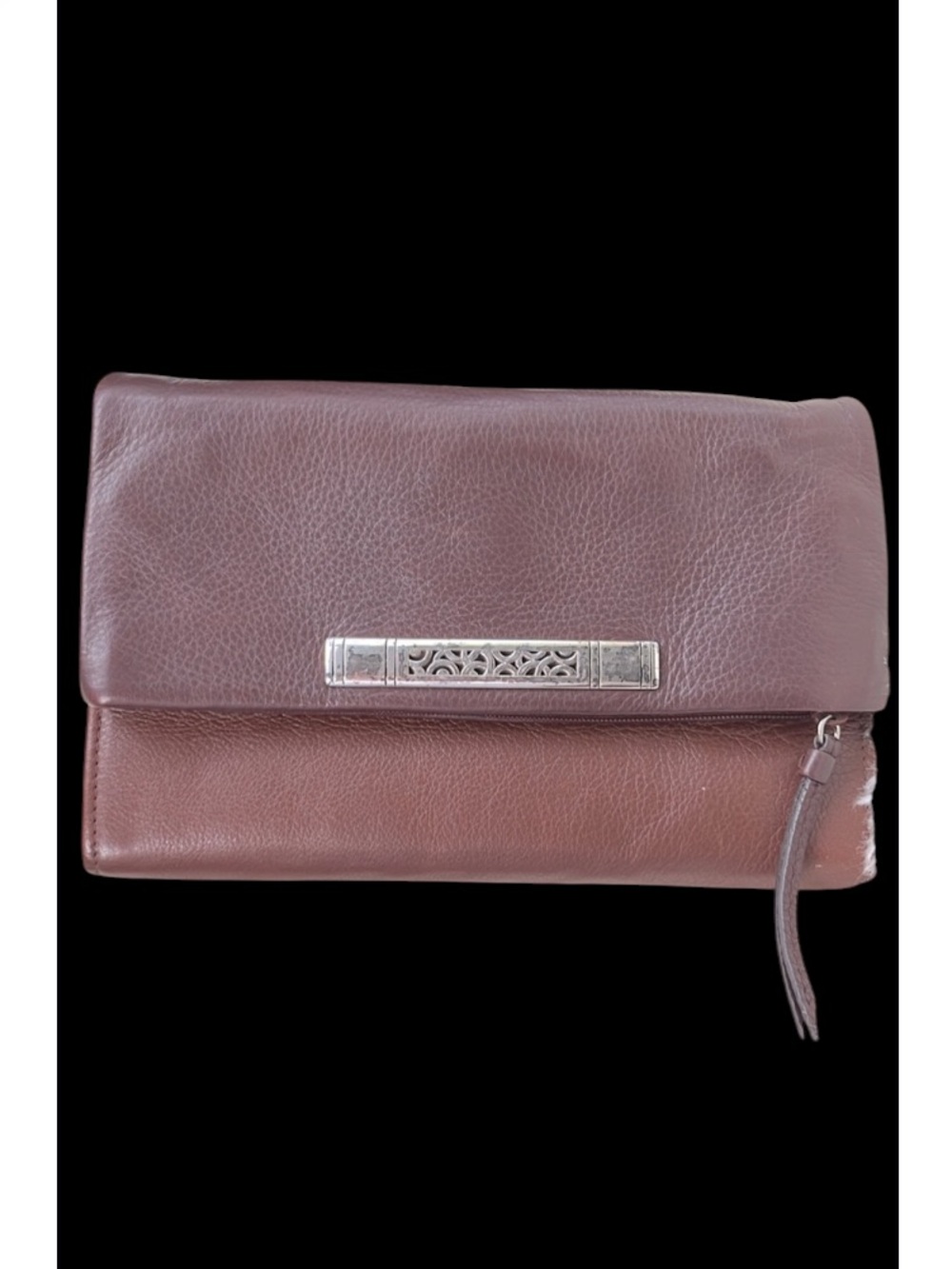 Brighton Two-tone Brown Pebbled Leather Monochromatic Bag Purse Wallet Wristlet - Picture 13 of 13